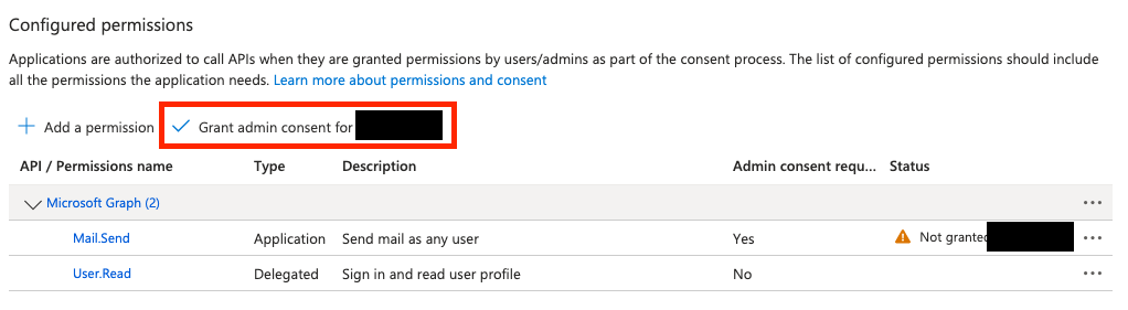 Grant Admin Consent